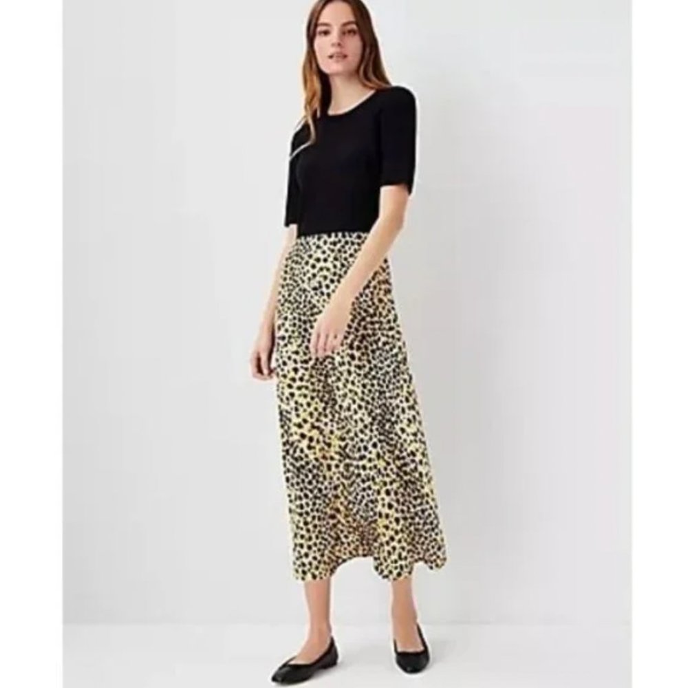 Ann Taylor Mixed Media Midi Dress - Sz. Large
